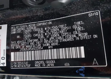 2010 Toyota 4Runner Sr5 V6 из США, поврежденный, VIN JTEBU5JR5A5032854